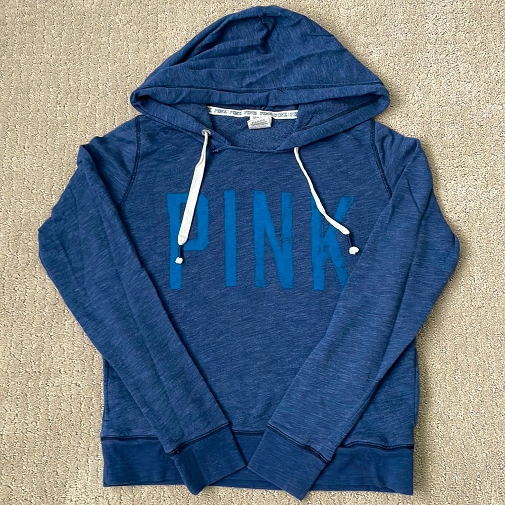 Victoria Secret PINK Blue Sweatshirt (Medium)